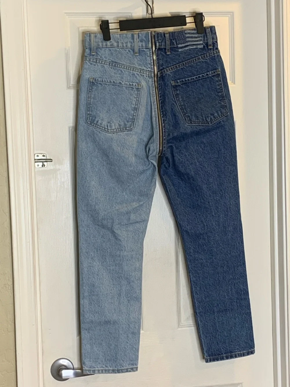 Revice Yin-Yang Jeans Size 28 Ankle Cropped Full Zipper Two Toned